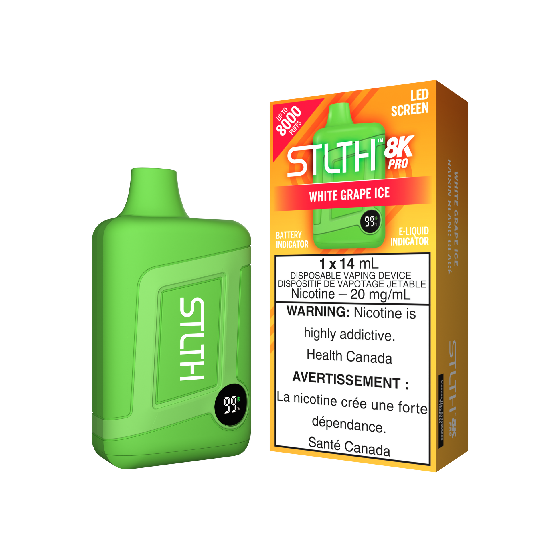 STLTH 8K PRO - White Grape Ice