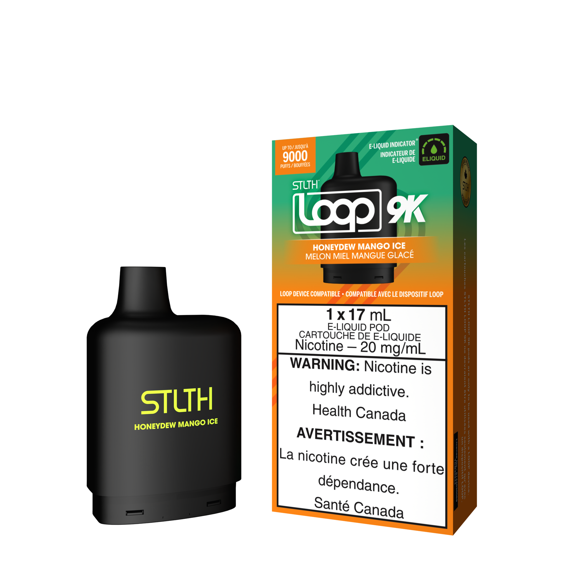 STLTH LOOP 9K Pod Pack - Honeydew Mango Ice