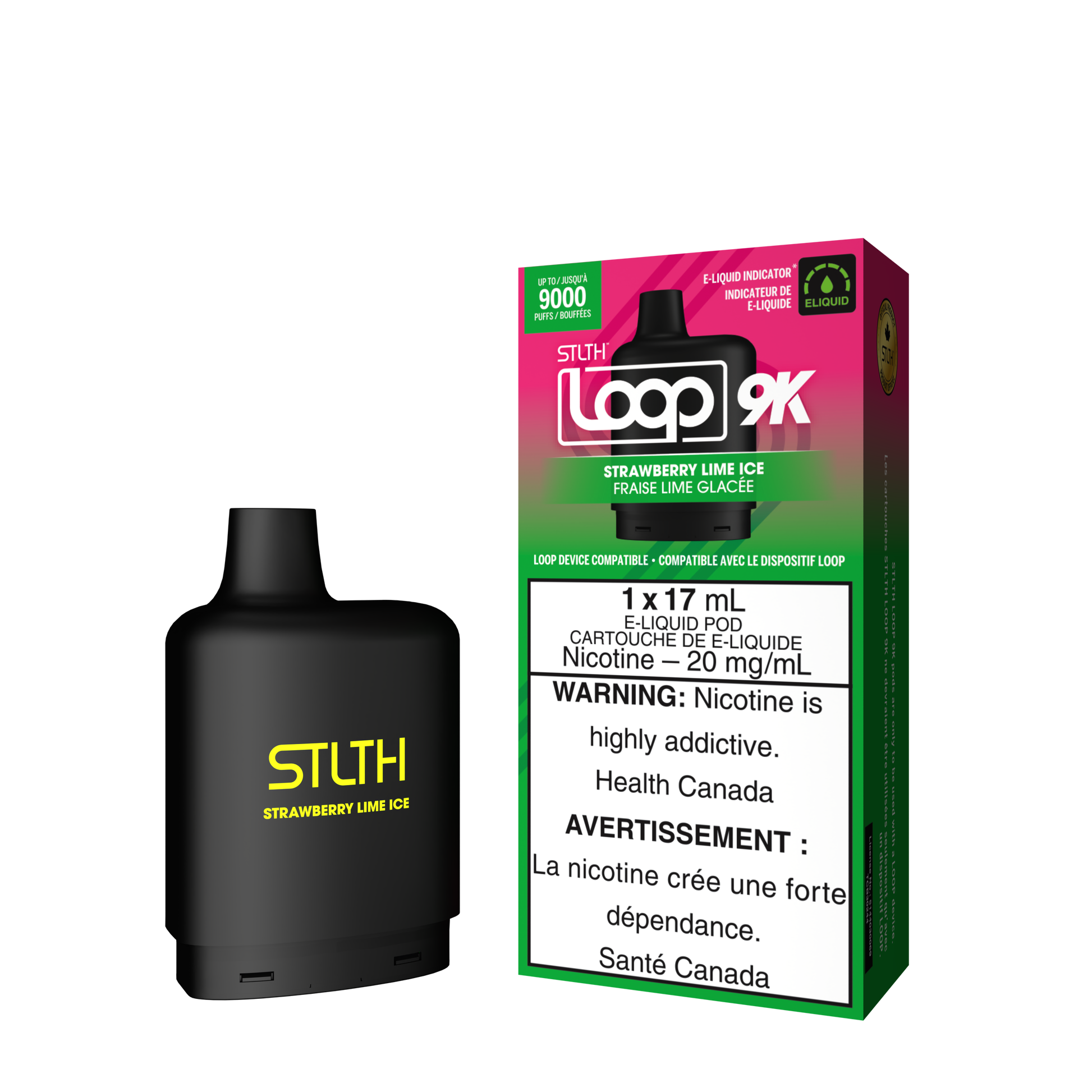 STLTH LOOP 9K Pod Pack - Strawberry Lime Ice