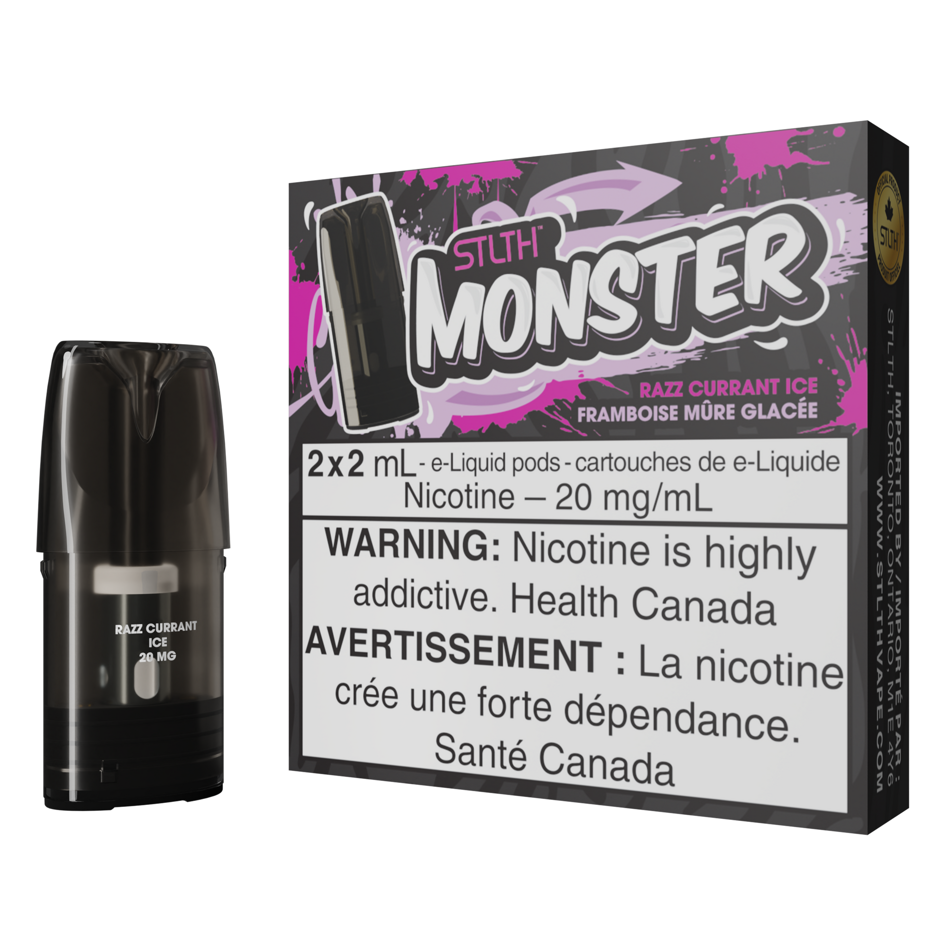 STLTH MONSTER Pod Pack - Razz Currant Ice