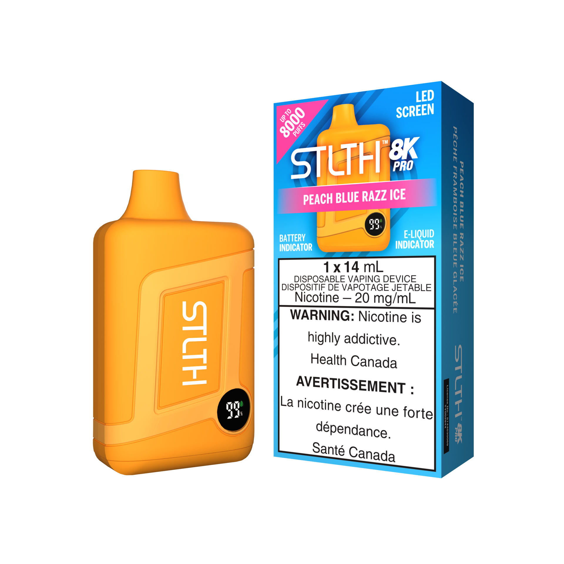 peach blue slushy vape STLTH 8K PRO peach blue slushy vape STLTH 8K PRO