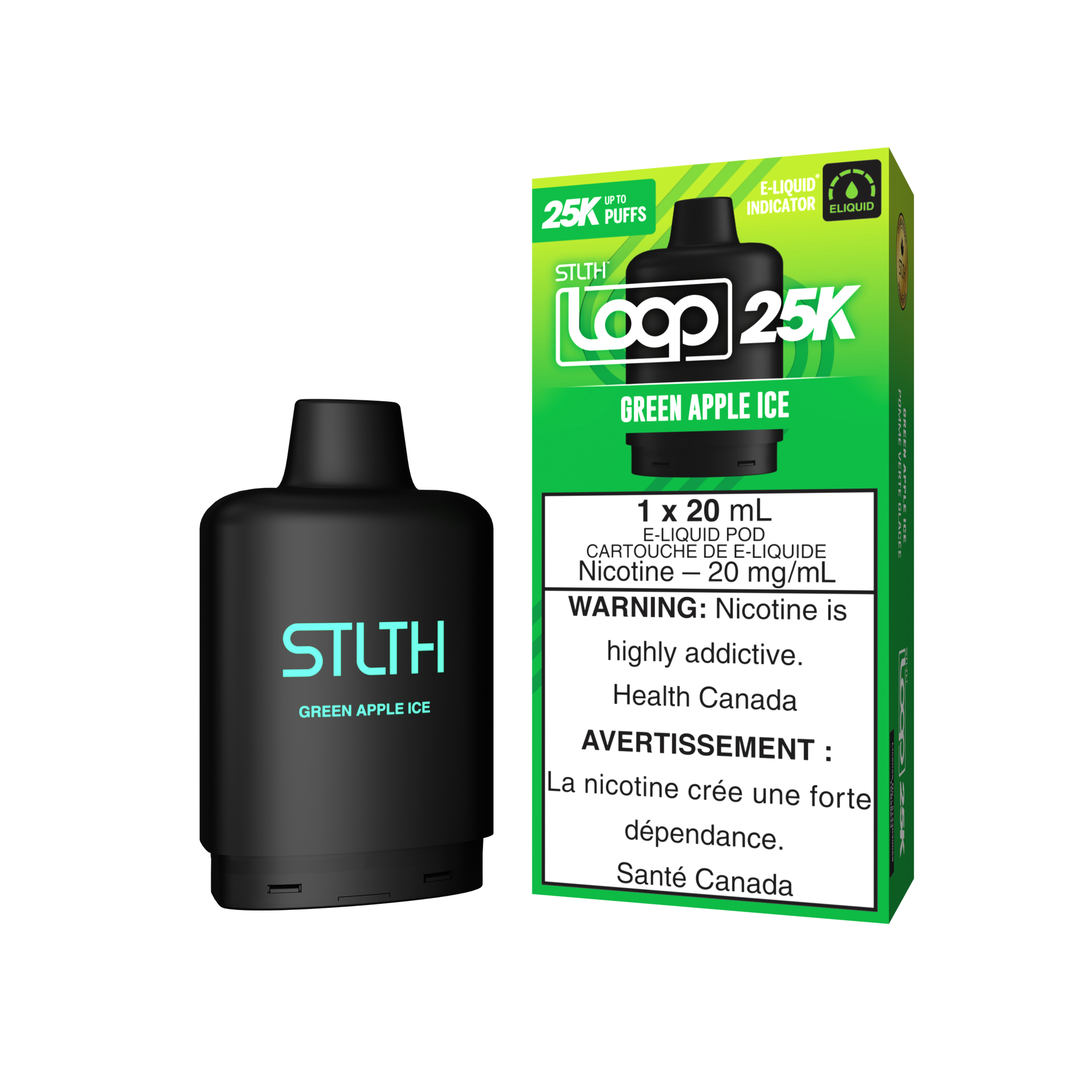 STLTH LOOP 25K Pod Pack - Green Apple Ice  STLTH VAPE
