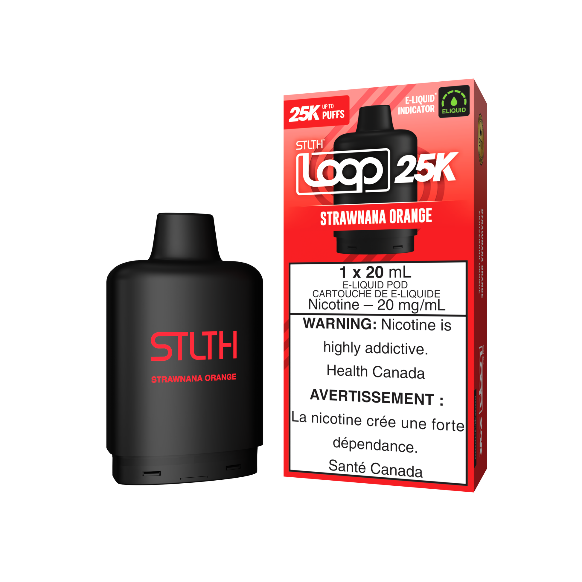 STLTH LOOP 25K Pod Pack - Strawnana Orange