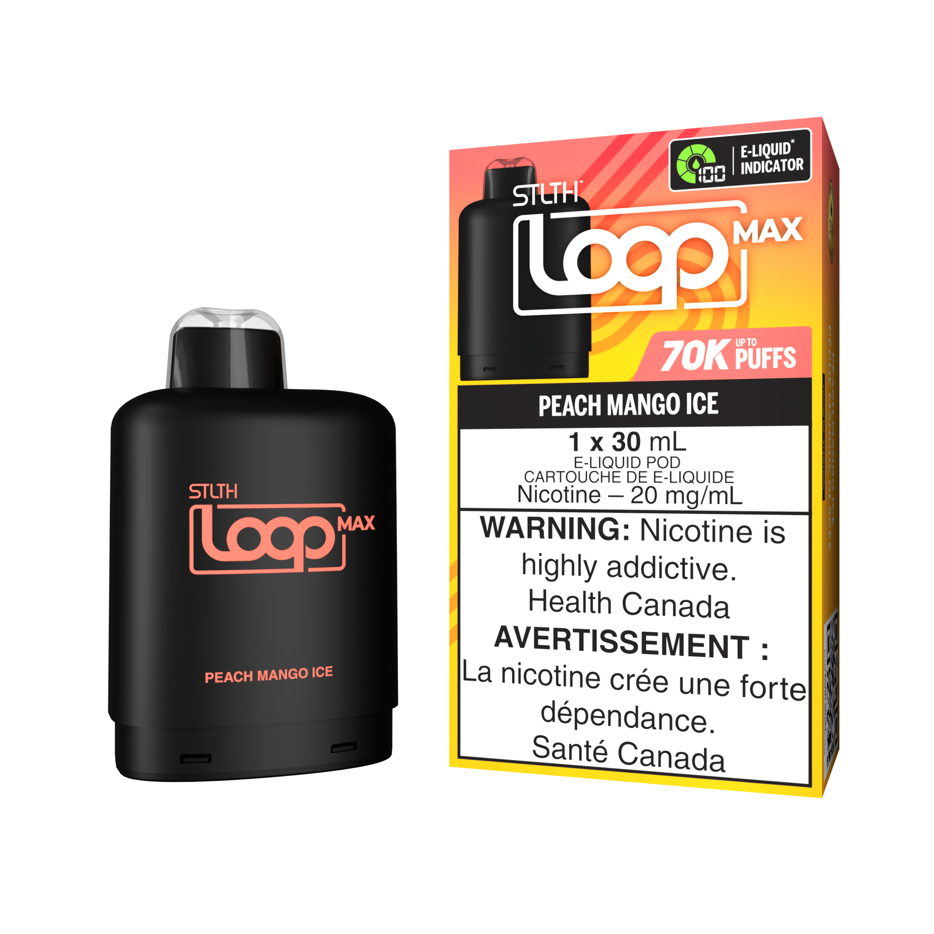 STLTH LOOP MAX Pod Pack - Peach Mango Ice STLTH VAPE STLTH LOOP MAX Pod Pack - Peach Mango Ice STLTH VAPE