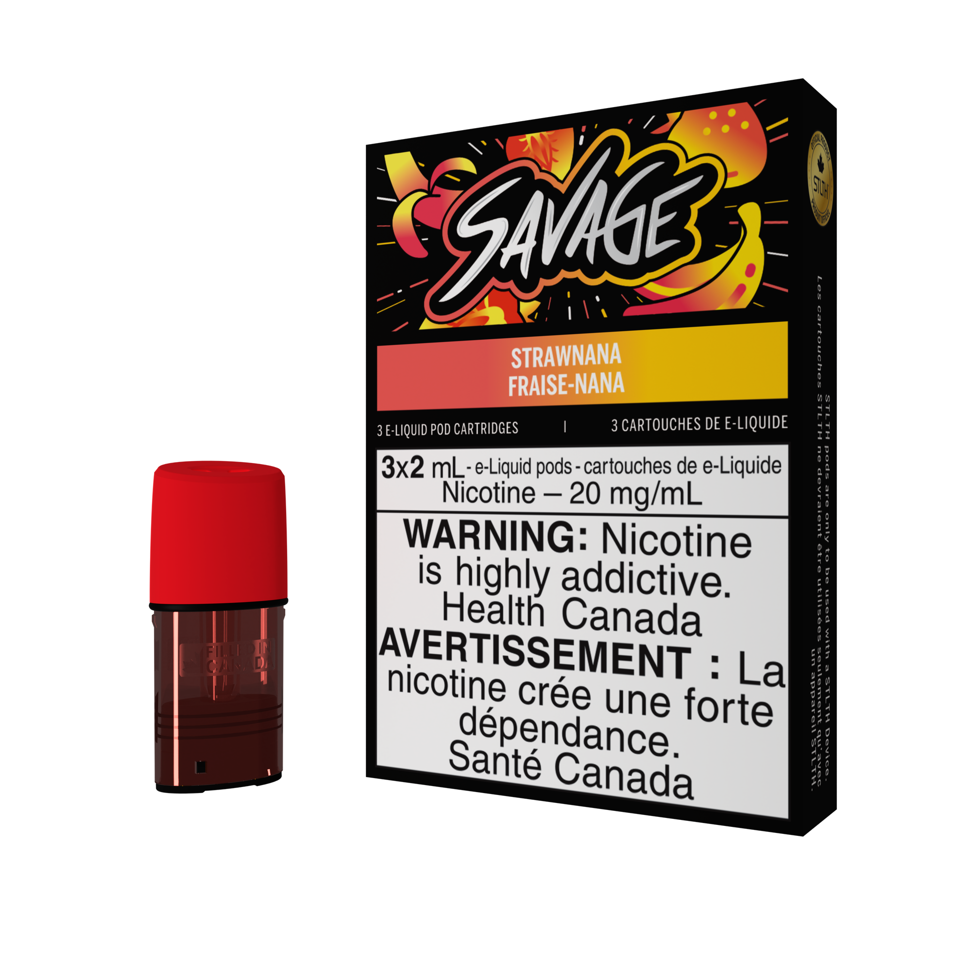 SAVAGE Pod Pack - Strawnana STLTH VAPE SAVAGE Pod Pack - Strawnana STLTH VAPE