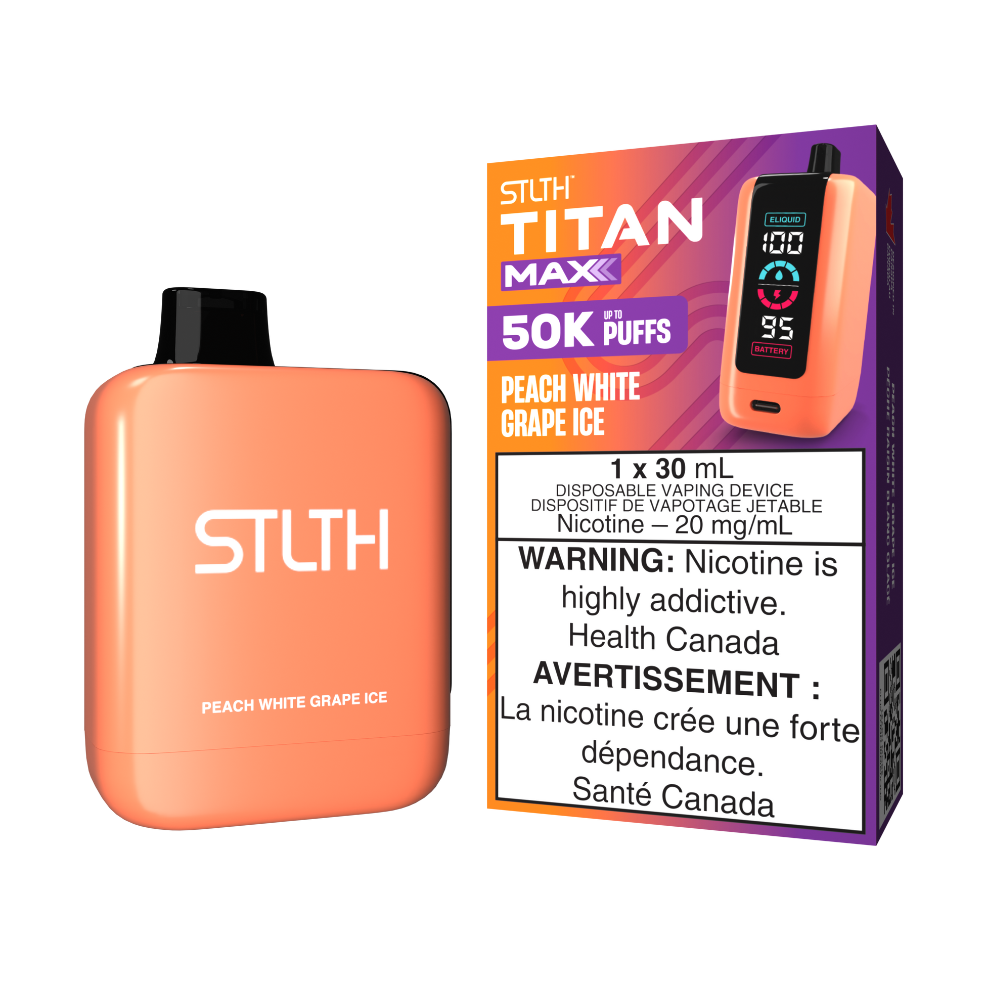 STLTH TITAN MAX - Peach White Grape Ice