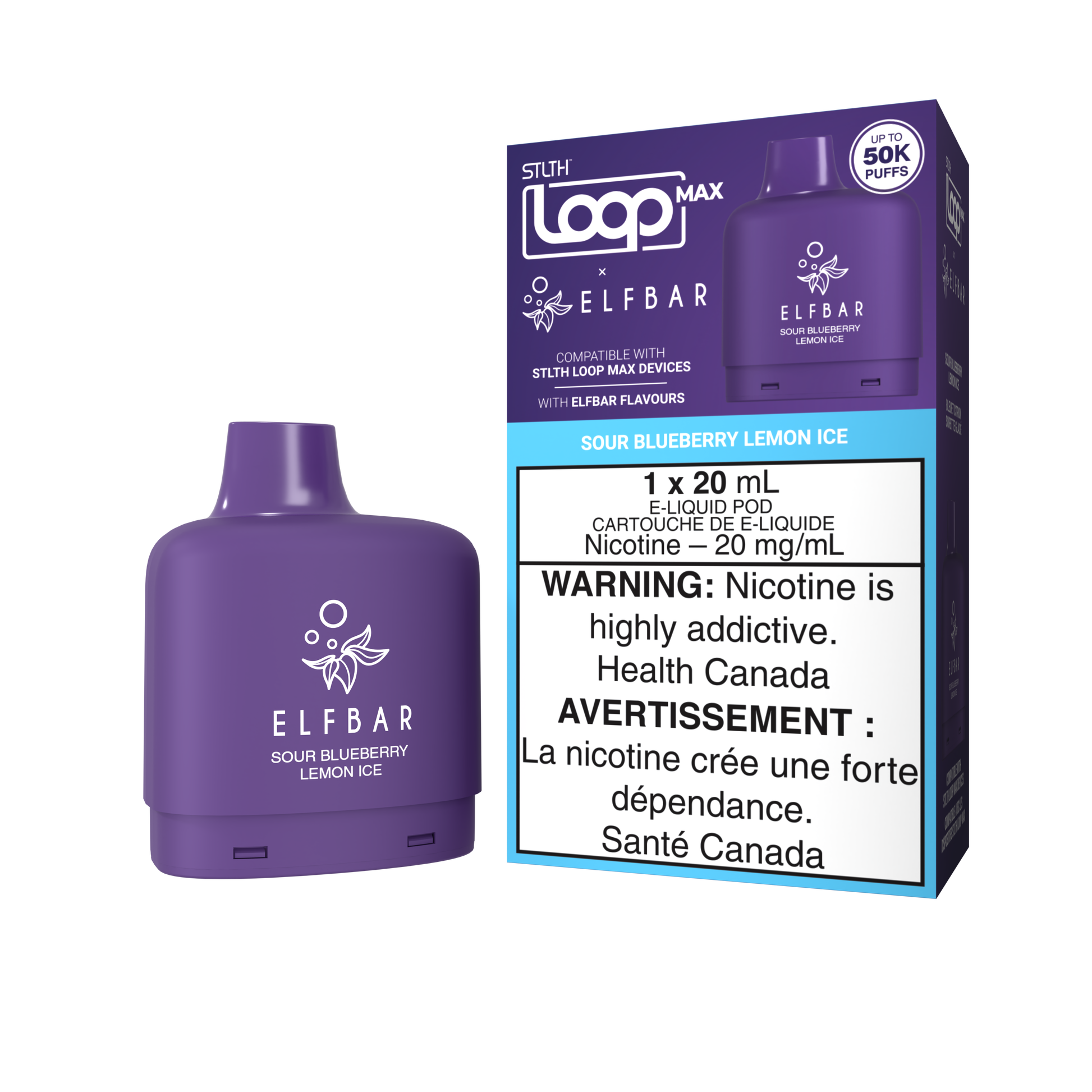 STLTH LOOP MAX X ELFBAR POD PACK - Sour Blueberry Lemon Ice