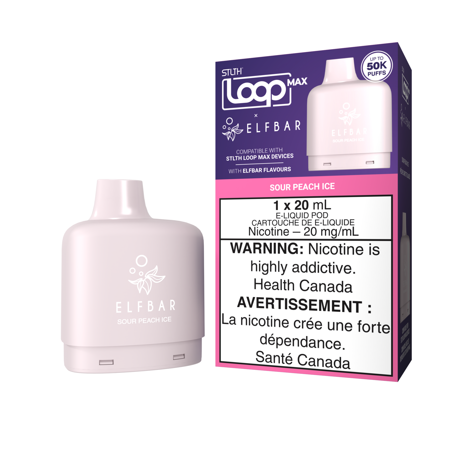 STLTH LOOP MAX X ELFBAR POD PACK - Sour Peach Ice