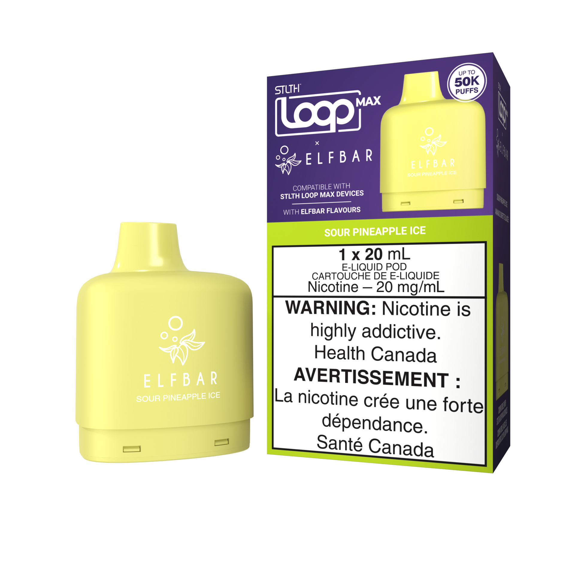 STLTH LOOP MAX X ELFBAR Pod Pack - Sour Pineapple Ice  STLTH VAPE